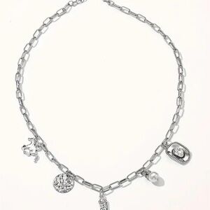 Western Themed Silver Charm Necklace